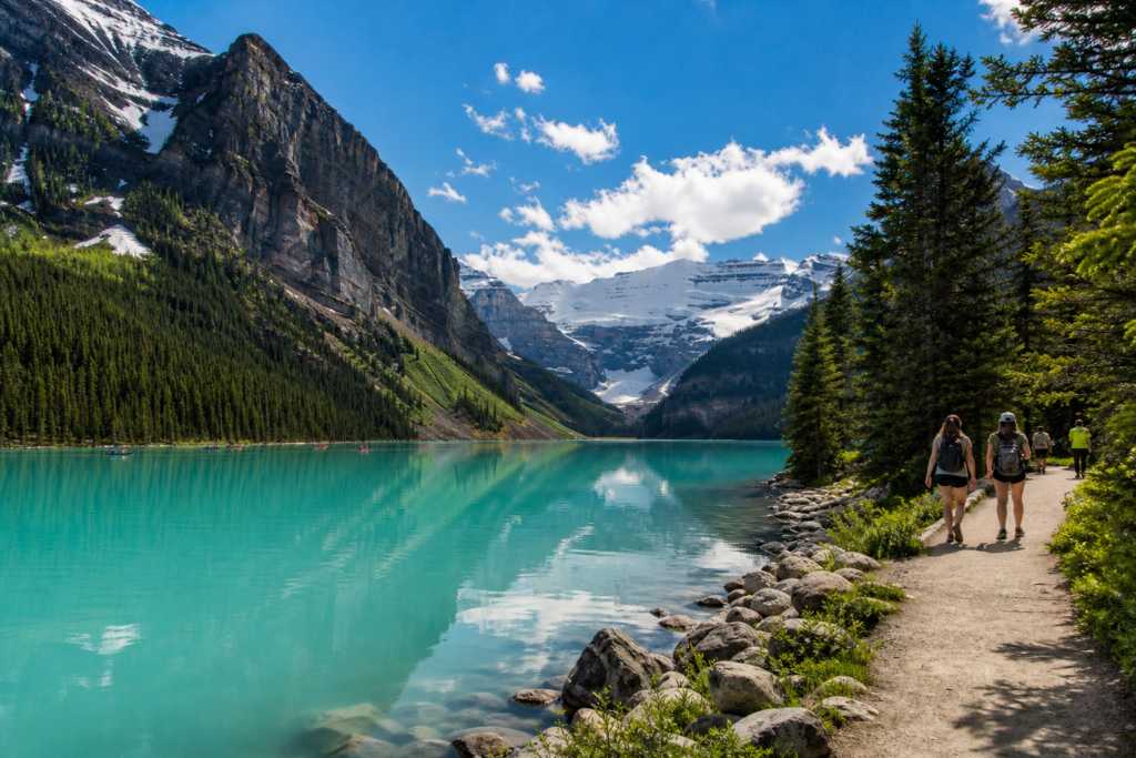 Banff Lake Louise turquoise water in June summer