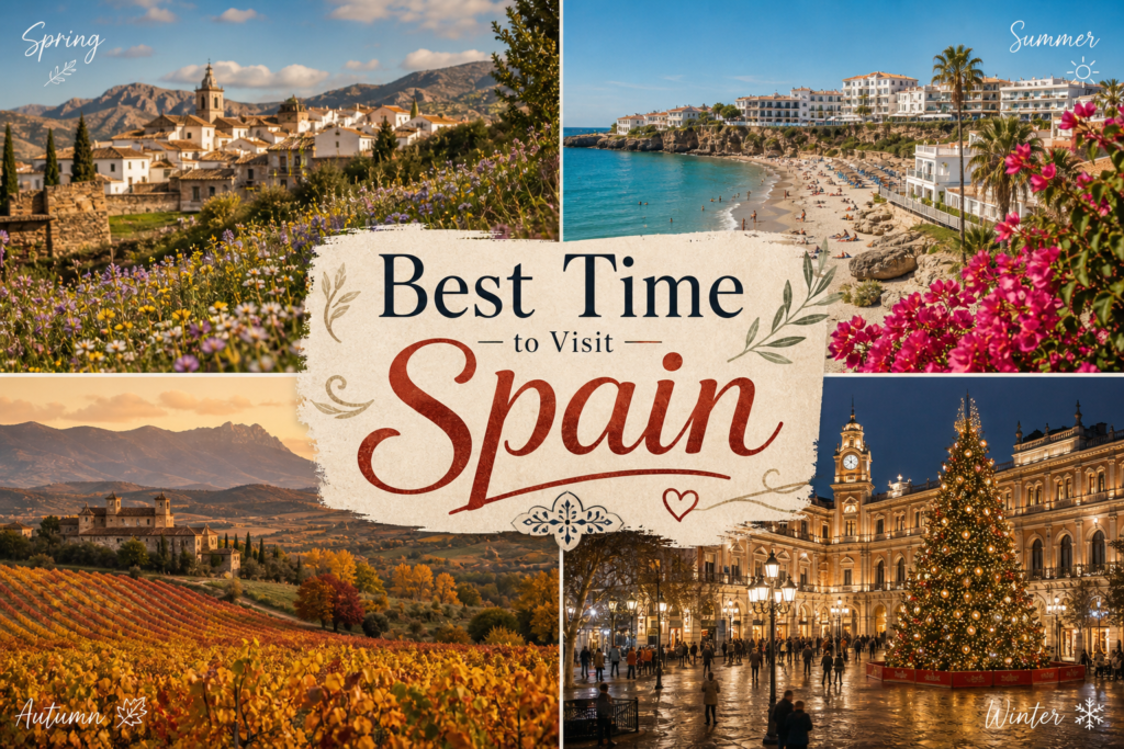 The Ultimate Guide to the Best Time to Visit Spain in 2026 5 Best time to visit Spain seasonal guide collage