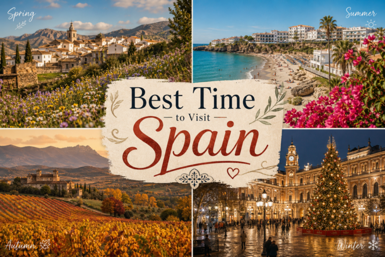 Best time to visit Spain seasonal guide collage