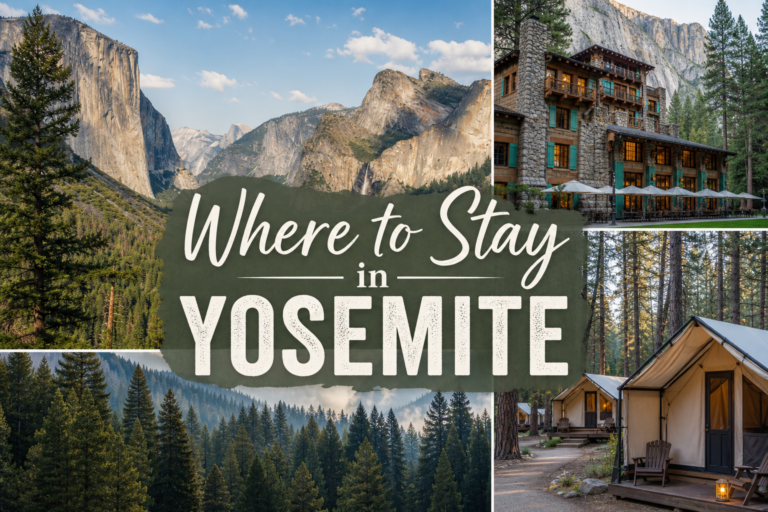 Where to stay in Yosemite collage
