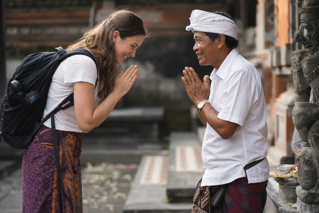 Respectful traveler local culture