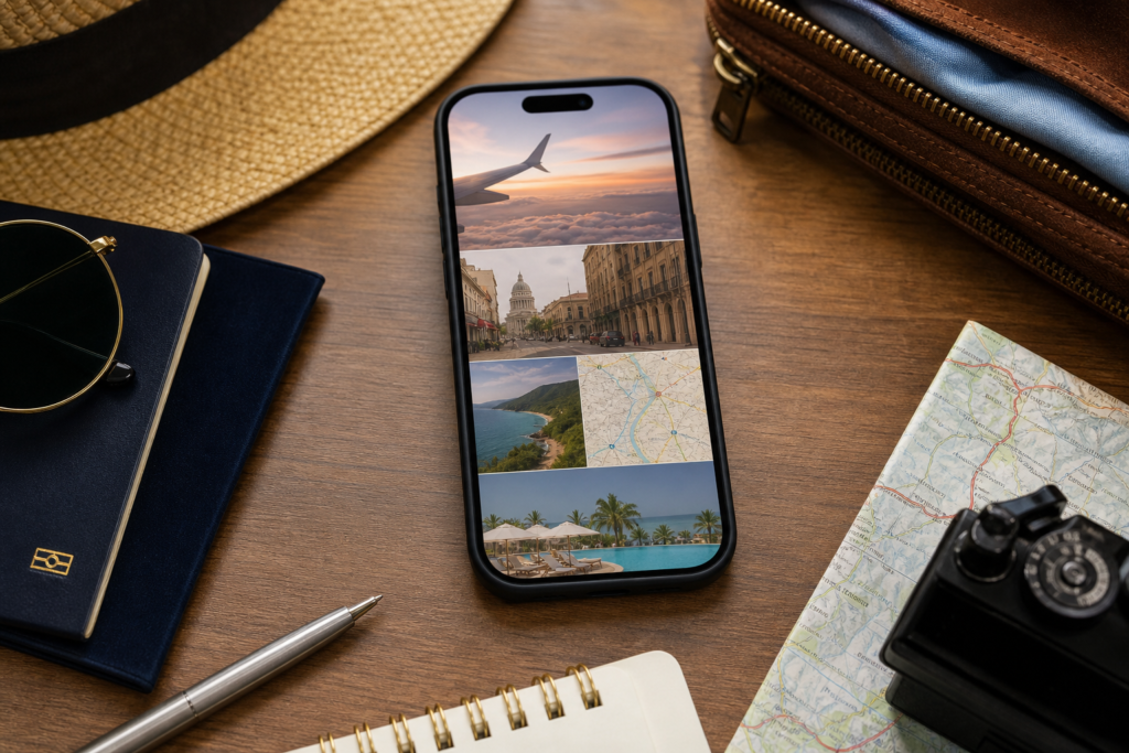 Digital itinerary phone travel plans