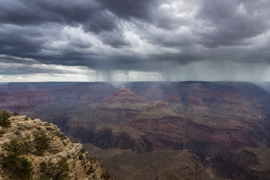 Grand Canyon August monsoon storm clouds