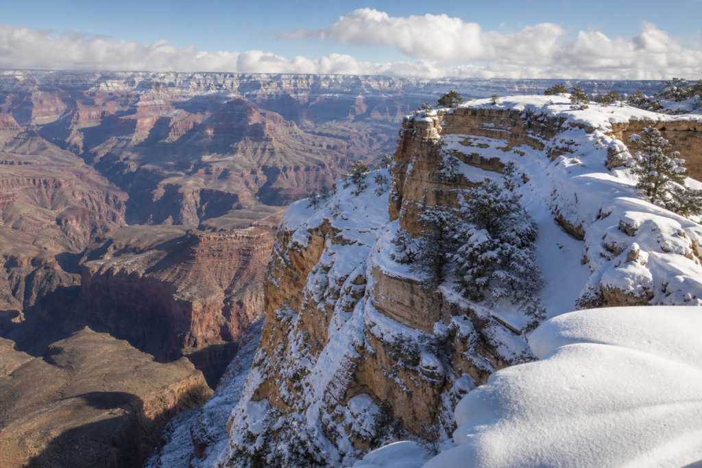 Grand Canyon December winter snow