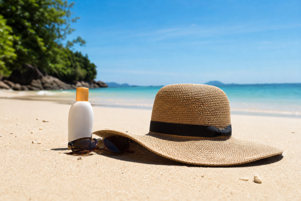 Sun safety sunscreen beach travel