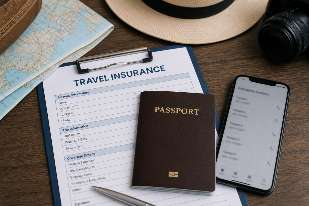 Emergency contacts list for travelers