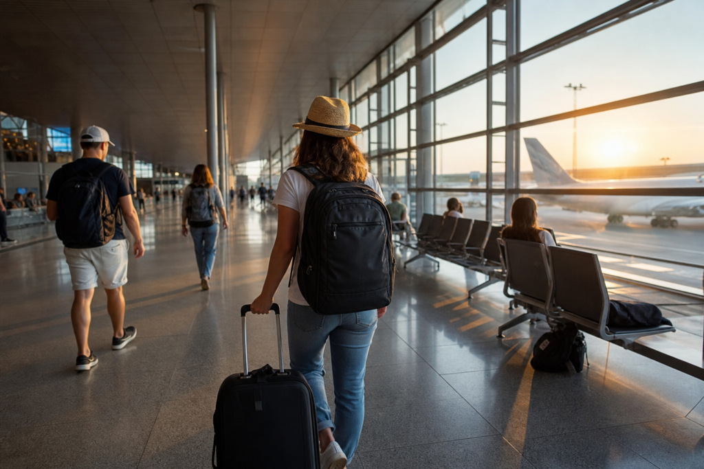 Essential Holiday Travel Tips for 2026: Your Stress-Free Guide to the Festive Season 7 Airport terminal early morning travelers