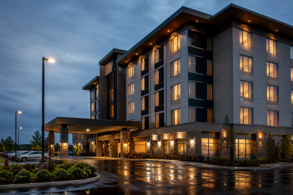 Essential Holiday Travel Tips for 2026: Your Stress-Free Guide to the Festive Season 8 Airport hotel exterior evening