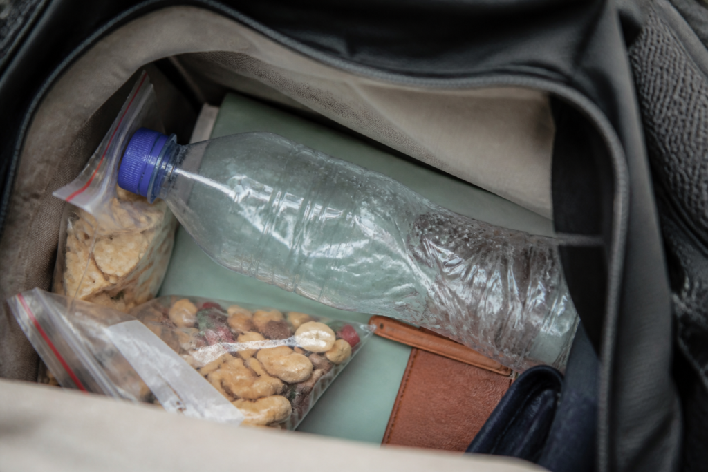 Essential Holiday Travel Tips for 2026: Your Stress-Free Guide to the Festive Season 10 Travel snacks and empty water bottle