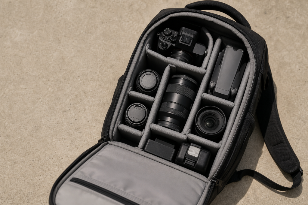 Minimalist travel camera kit backpack