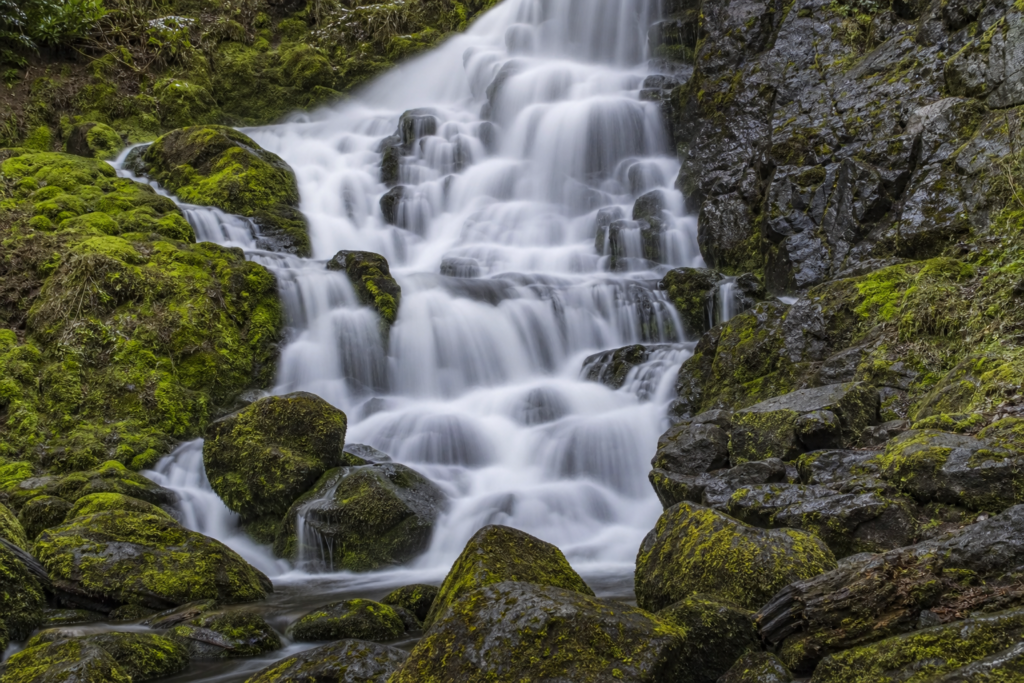 Long exposure waterfall silky water