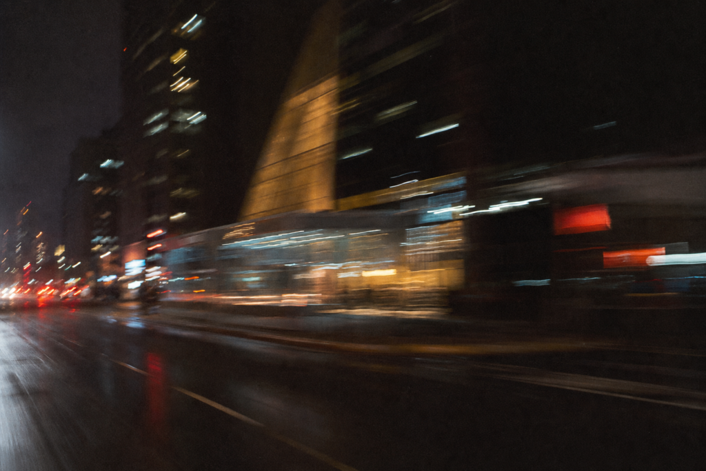 Artistic motion blur travel night photo
