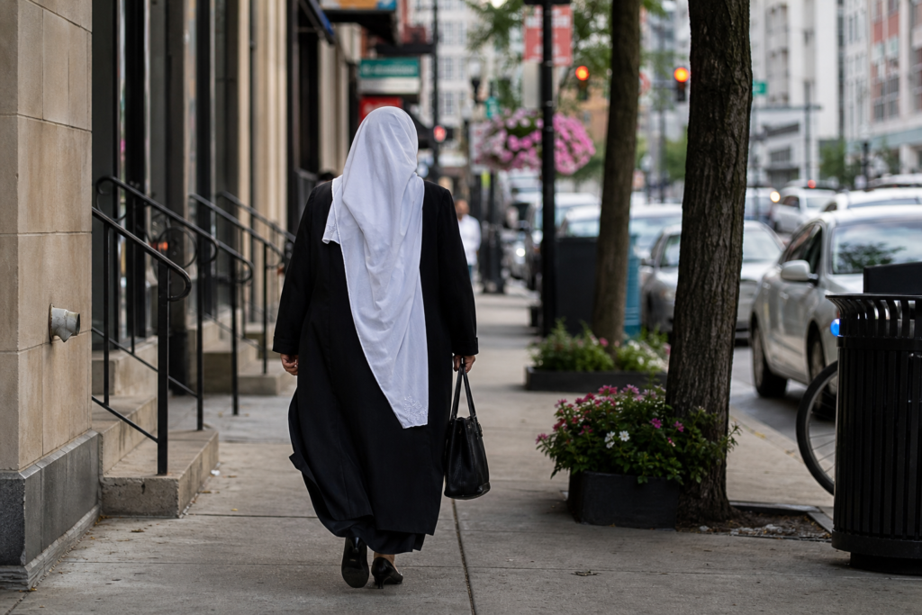 Respectful street photography city scene