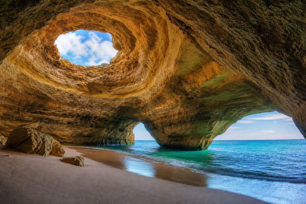 Algarve Benagil golden cliffs Portugal