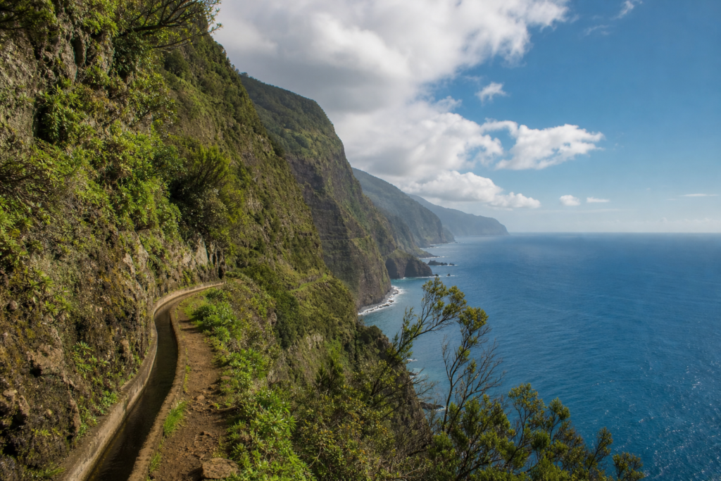 Madeira levada cliffs Portugal