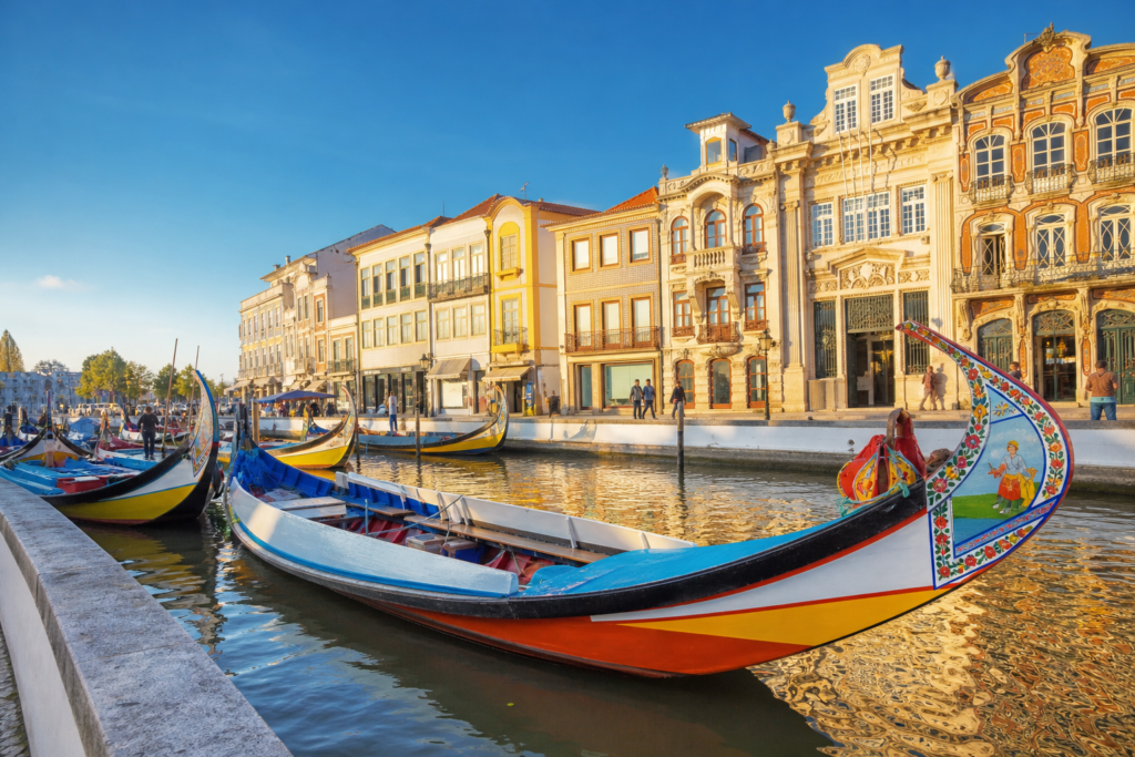 Aveiro colorful boats canals Portugal