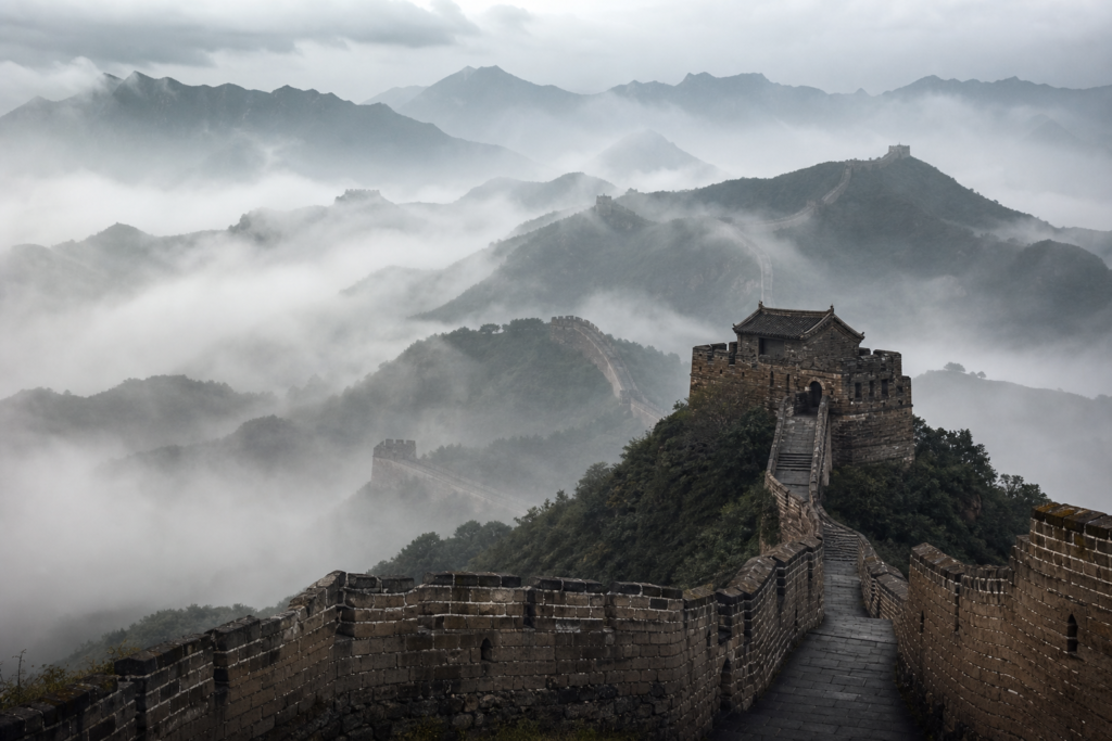 Great Wall of China mountains