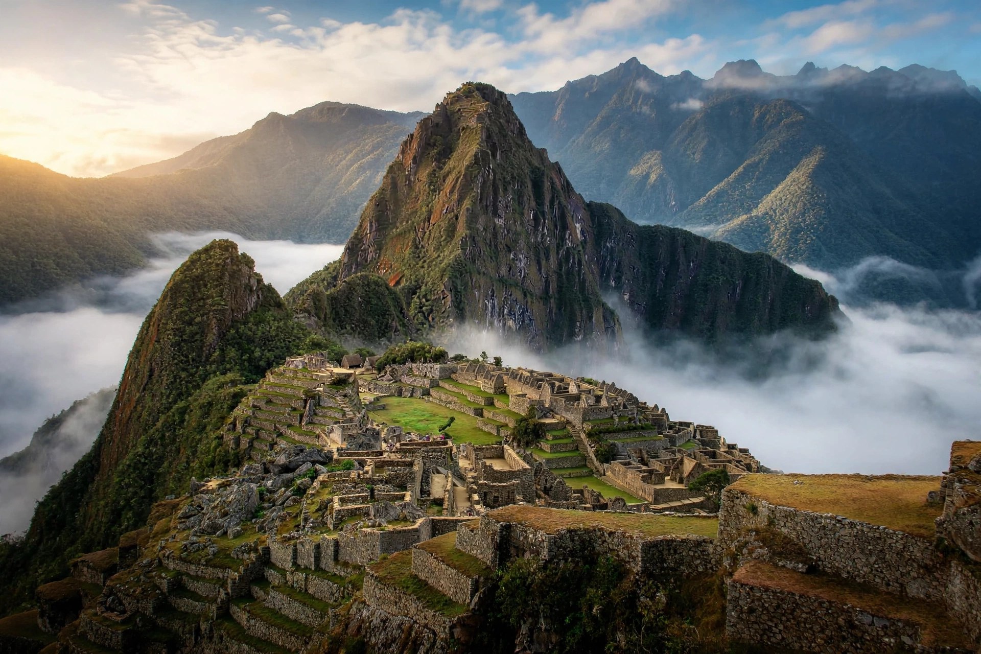 Best Time to Visit Machu Picchu in 2026 1 Machu Picchu at sunrise with Huayna Picchu peak behind the ancient Incan terraces